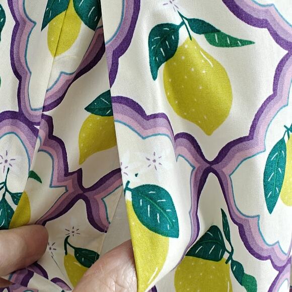 Boden Amy Lavender Lemon Grove Midi Shirt Dress Size 2 Petite Cotton Button Up - Picture 7 of 14